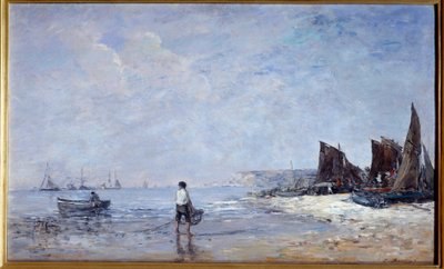 A halász Eugene Louis Boudin festménye (1824-1898) 19. századi nap. 0,35x0,57 m Rouen, Musee des Beaux Arts alkotó: Eugene Louis Boudin
