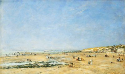 Trouville, általános kilátás a tengerpartról; Trouville, A tengerpart általános képe, 1890 alkotó: Eugene Louis Boudin