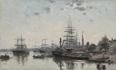 Kilátás Bordeaux-ra, a Quai des Chartrons felől, 1874. alkotó: Eugene Louis Boudin