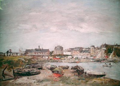 Kilátás a kikötőre, Trouville alkotó: Eugene Louis Boudin