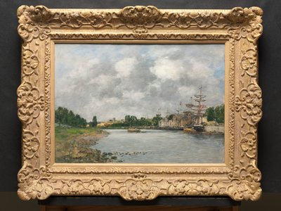 Kilátás a Saint-Valéry-sur-Somme kikötőre alkotó: Eugene Louis Boudin