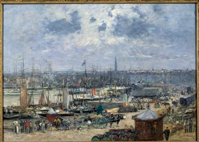 Kilátás a bordeaux-i kikötőre Eugene Louis Boudin (1824-1898) festménye 1874 V. 0,7x1,02 m Párizs, Muse d
