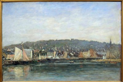 Kilátás Trouville kikötőjére Eugene Louis Boudin festménye alkotó: Eugene Louis Boudin