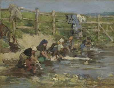 Mosók a folyónál. 1885-90 körül alkotó: Eugene Louis Boudin