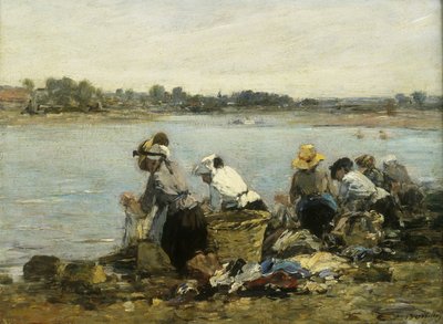 Mosók a nyomatéknál; A La Touque mosónői, alkotó: Eugene Louis Boudin