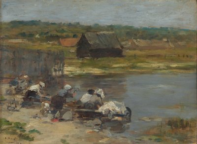 Mosónők a tó partján alkotó: Eugene Louis Boudin