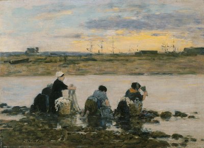 Mosónők a folyónál alkotó: Eugene Louis Boudin