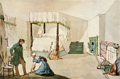 "Hálószoba egy fogadóban", 1830, 1943. alkotó: Eugene Louis Lami