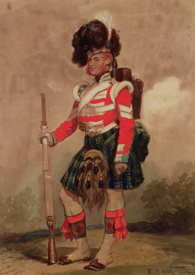 A 79. hegyvidékiek katonája a Chobham-táborban 1853-ban alkotó: Eugene Louis Lami