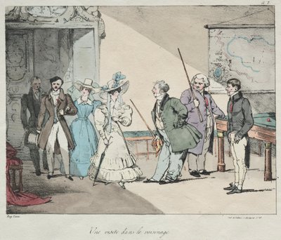 Leben im Schloss: Ein Besuch in der Nachbarschaft, 1828 von Eugene Louis Lami