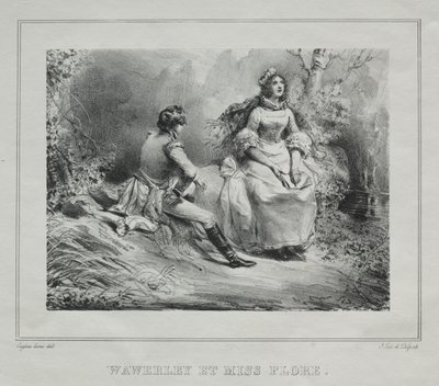 Festői kilátás Skóciáról: Waverly és Miss Flora alkotó: Eugene Louis Lami
