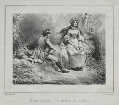 Skócia festői kilátásai: Waverly és Miss Flora, 1825-1828. alkotó: Eugene Louis Lami