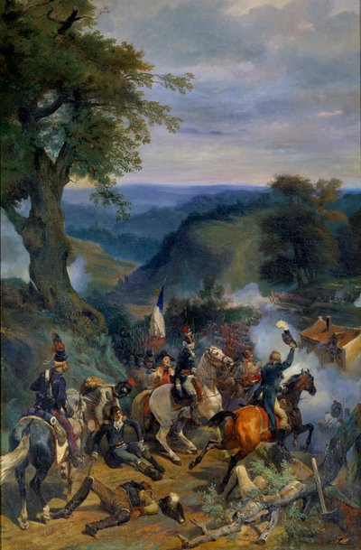 Forradalmi háborúk: „” Csata az Argonne szennyeződéseiben Dumouriez tábornok parancsnoksága alatt 1792 szeptemberében”” Eugene Louis Lami (1800-1890) festménye 1834 V. 1,9x0,9 m alkotó: Eugene Louis Lami