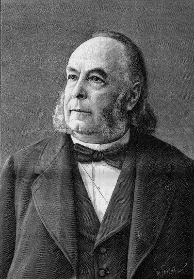 Edmond Fremy (1814-1894) francia kémikus portréja (Eug. Pirou fényképéről). Metszet a „természetbe: a tudományok áttekintése és alkalmazásaik a művészetben és az iparban”” február 10. alkotó: Eugene Pirou