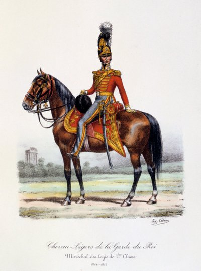 A királyi gárda könnyű lovai, Maréchal-des-Logis de 1er Classe, 1814-15 alkotó: Eugene Titeux