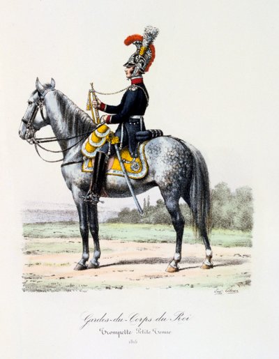 Gardes-du-Corps de Roi, Trombitás vetkőzés, 1815 alkotó: Eugene Titeux