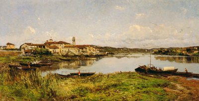 Sesto Circalende látképe, 1885 körül (olaj, vászon) alkotó: Eugenio Gignous