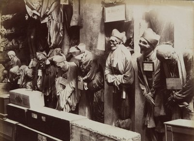 Katakombák, kapucinus kolostor, Palermo, kb. 1895. alkotó: Eugenio Interguglielmi