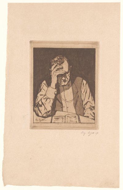 olvasó ember alkotó: Eugène Bejot (signed by artist)