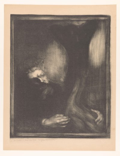 Rodin portréja szoborral Rodin szobrász alkotó: Eugène Carrière
