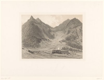 Hegyi táj ház alpesi réten alkotó: Eugène Cicéri (attributed to)