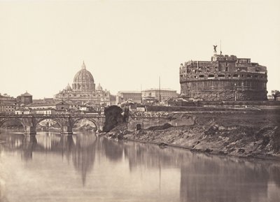 Kilátás a Castel St Angelo-ra. S. Pietro, 1848-52. alkotó: Eugène Constant
