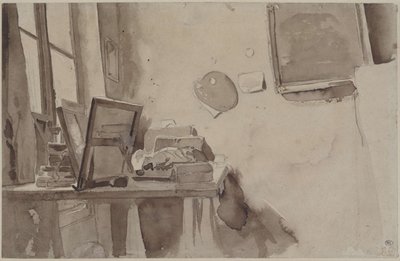 Egy műterem sarka, 1825 körül. alkotó: Eugène Delacroix