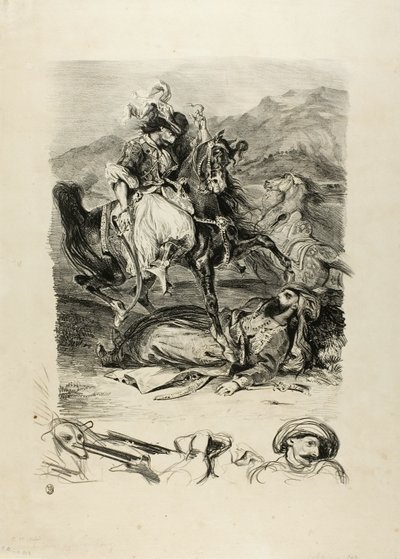 Harc Giaour és a pasa között alkotó: Eugène Delacroix