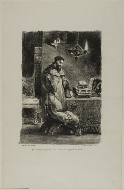 Faust a Tanulmányában, a Faustból alkotó: Eugène Delacroix