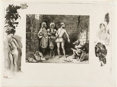 Fronte-boeuf és a zsidó, Ivanhoe-ból alkotó: Eugène Delacroix