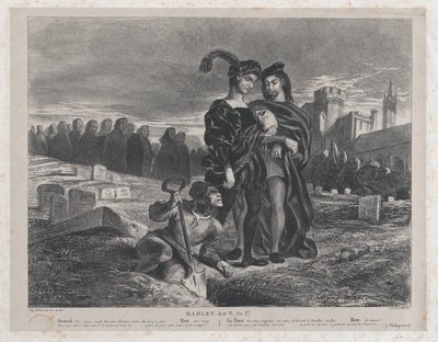 Hamlet Yorick koponyáján elmélkedik, 1828., 1828. alkotó: Eugène Delacroix