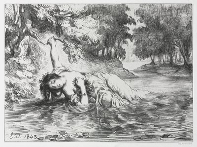 Hamlet: Ophelia halála alkotó: Eugène Delacroix