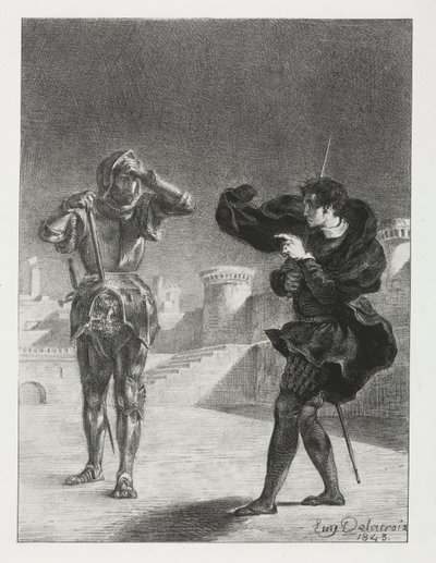 Hamlet: A fantom a teraszon alkotó: Eugène Delacroix