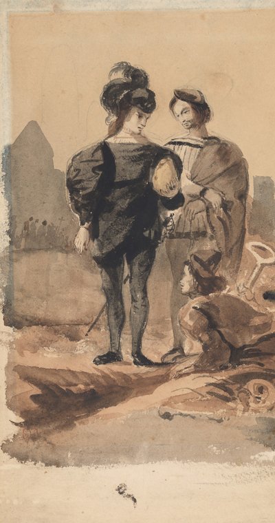 Hamlet és Horatio a temetőben, 1827-28. alkotó: Eugène Delacroix