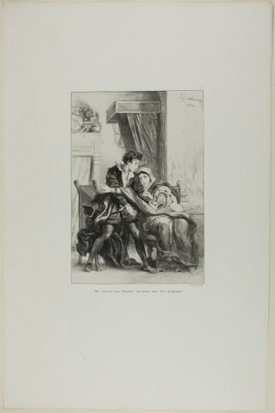 Hamlet és a királynő, 10. tábla a Hamletből alkotó: Eugène Delacroix