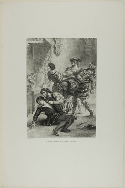 Hamlet halála, 16. tábla a Hamletből alkotó: Eugène Delacroix