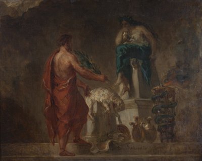 Lycurgus tanácsadó a Pythiával alkotó: Ferdinand Victor Eugene Delacroix