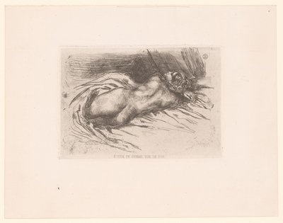Meztelen nő hátulról nézve Etude de femme, vue de dos (cím a tárgyon) alkotó: Eugène Delacroix