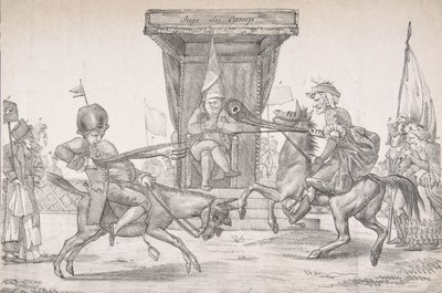 Polémikus párbaj Lady Quotidienne és Sir Journal de Paris között, 1821., 1821. alkotó: Eugène Delacroix
