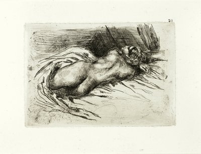 Fekvő akt, Hátulnézet alkotó: Eugène Delacroix