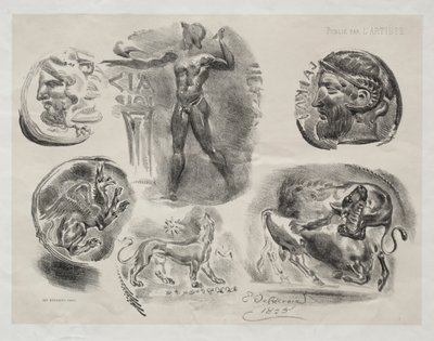 Lap hat antik éremmel alkotó: Eugène Delacroix
