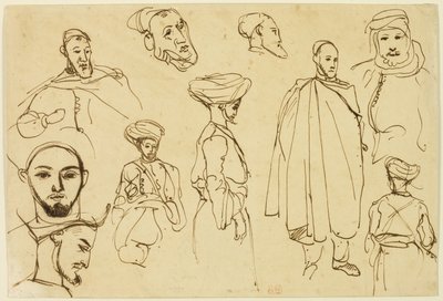 Vázlatok algériai férfiakról alkotó: Eugène Delacroix