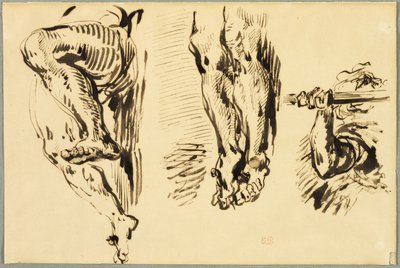 Tanulmány a Megfeszített Krisztus karjairól és lábairól alkotó: Eugène Delacroix