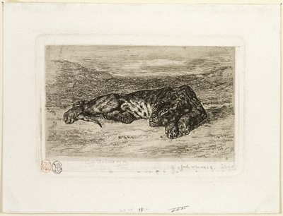 Tigris pihen a sivatagban alkotó: Eugène Delacroix