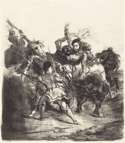 Weislingen Goetz erői megtámadták Weislingent Goetz népe támadta meg, 1836. alkotó: Eugène Delacroix