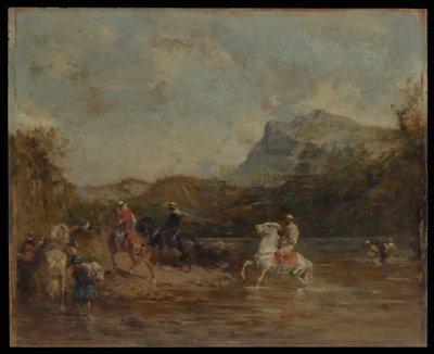Arabok átkelnek egy Fordon, 1873. alkotó: Eugène Fromentin