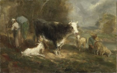 Farmyard szarvasmarhákkal alkotó: Eugène Fromentin Dupeux