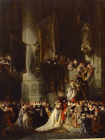 Szertartás a delfti templomban alkotó: Eugene Isabey