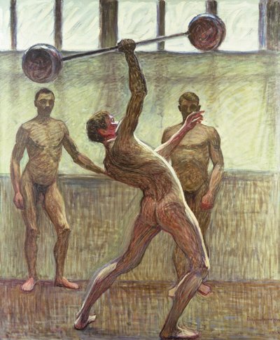 Súlyemelés egykarral 2. szám, 1914 alkotó: Eugène Jansson
