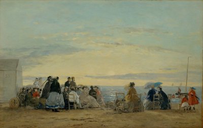 A tengerparton, naplemente alkotó: Eugene Louis Boudin